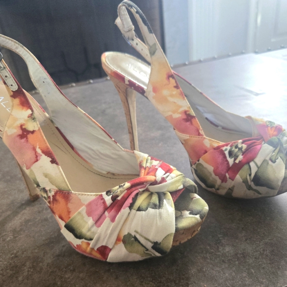 Floral Slingback Heels- Aldo